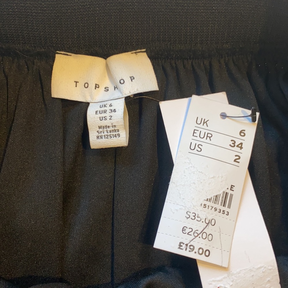Topshop SZ 2 Metallic Short Pull On Mini Skirt D20 - Picture 3 of 7